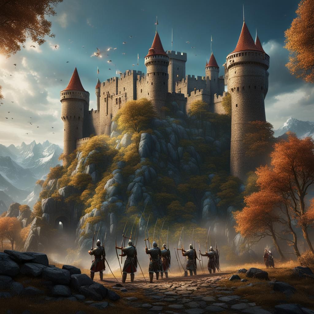 Archers Defend Castle: Fantasy Concept Art