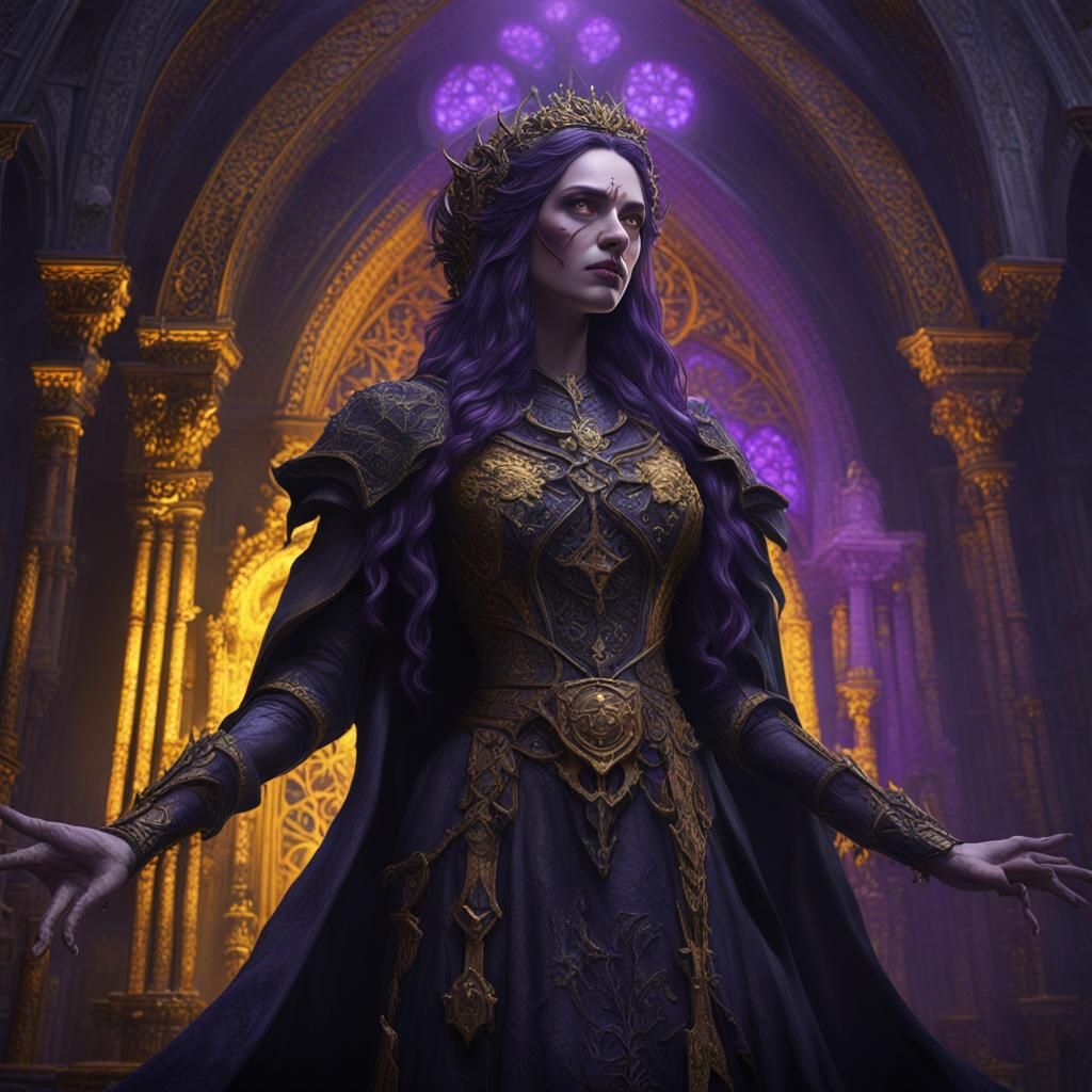 Gothic Woman Good vs Evil in Dark Fantasy Style