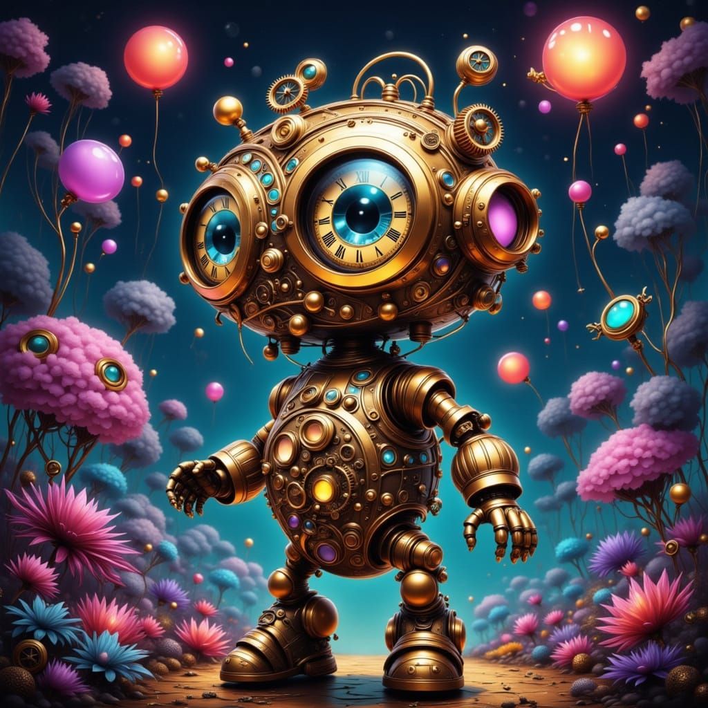 Adorable clockwork robot
