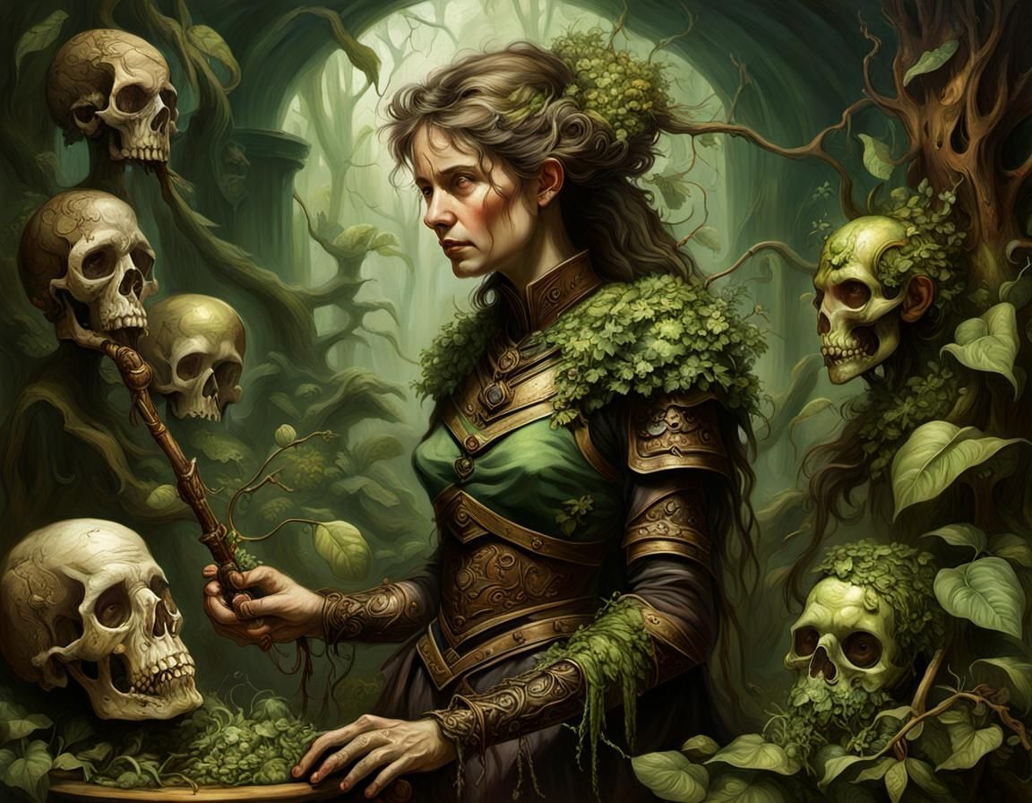 Woman in Bark Armor with Vanitas Henchmen