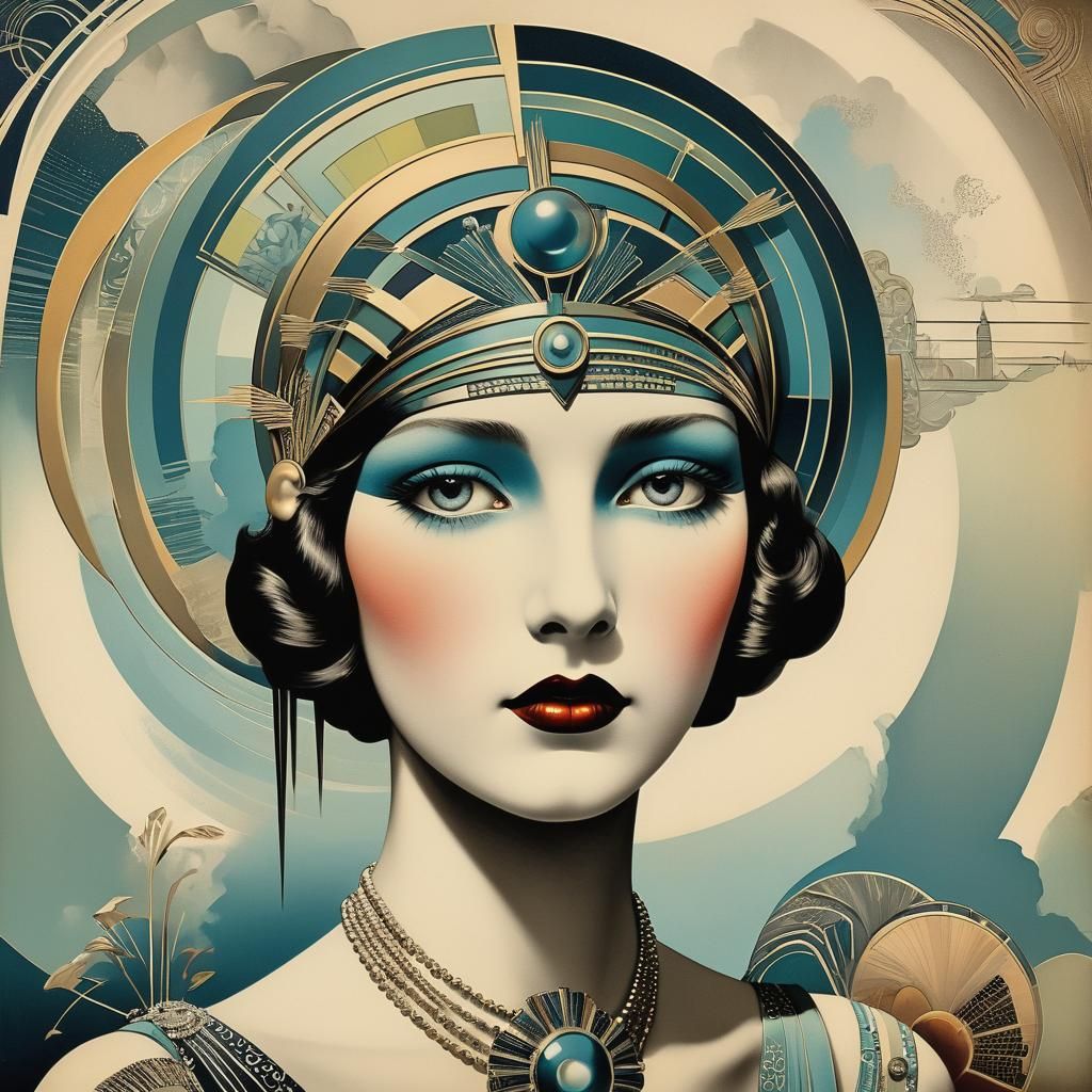 Surreal Art Deco Carte-De-Visite of a Non-Place