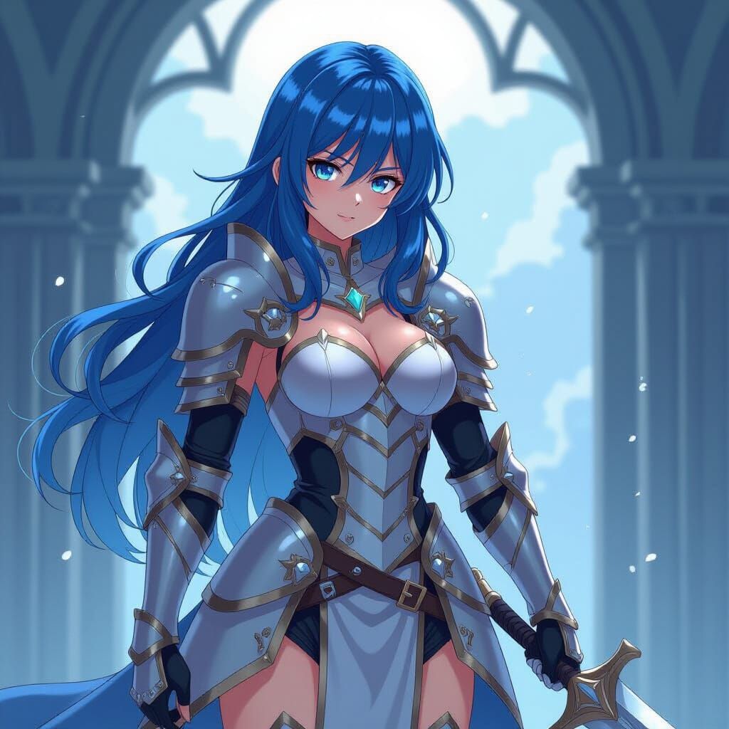 Anime Water Knight in Cinematic Style