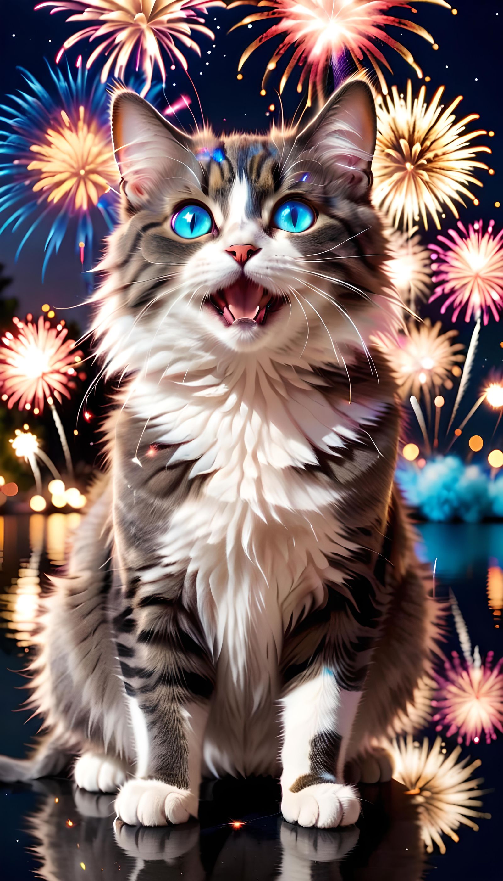 Fireworks Cat