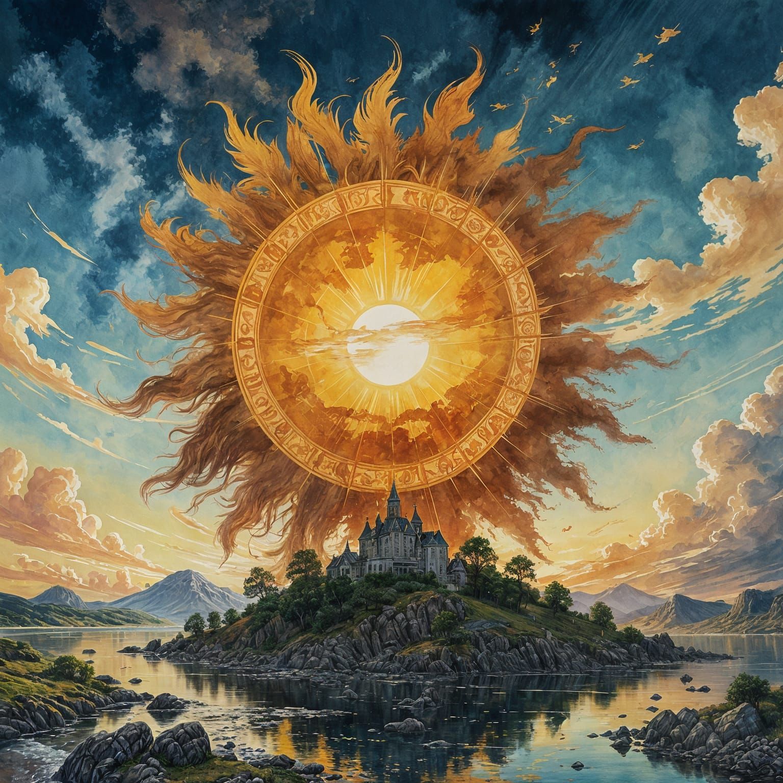 Epic Impressionist Masterpiece of the Drunken Sun