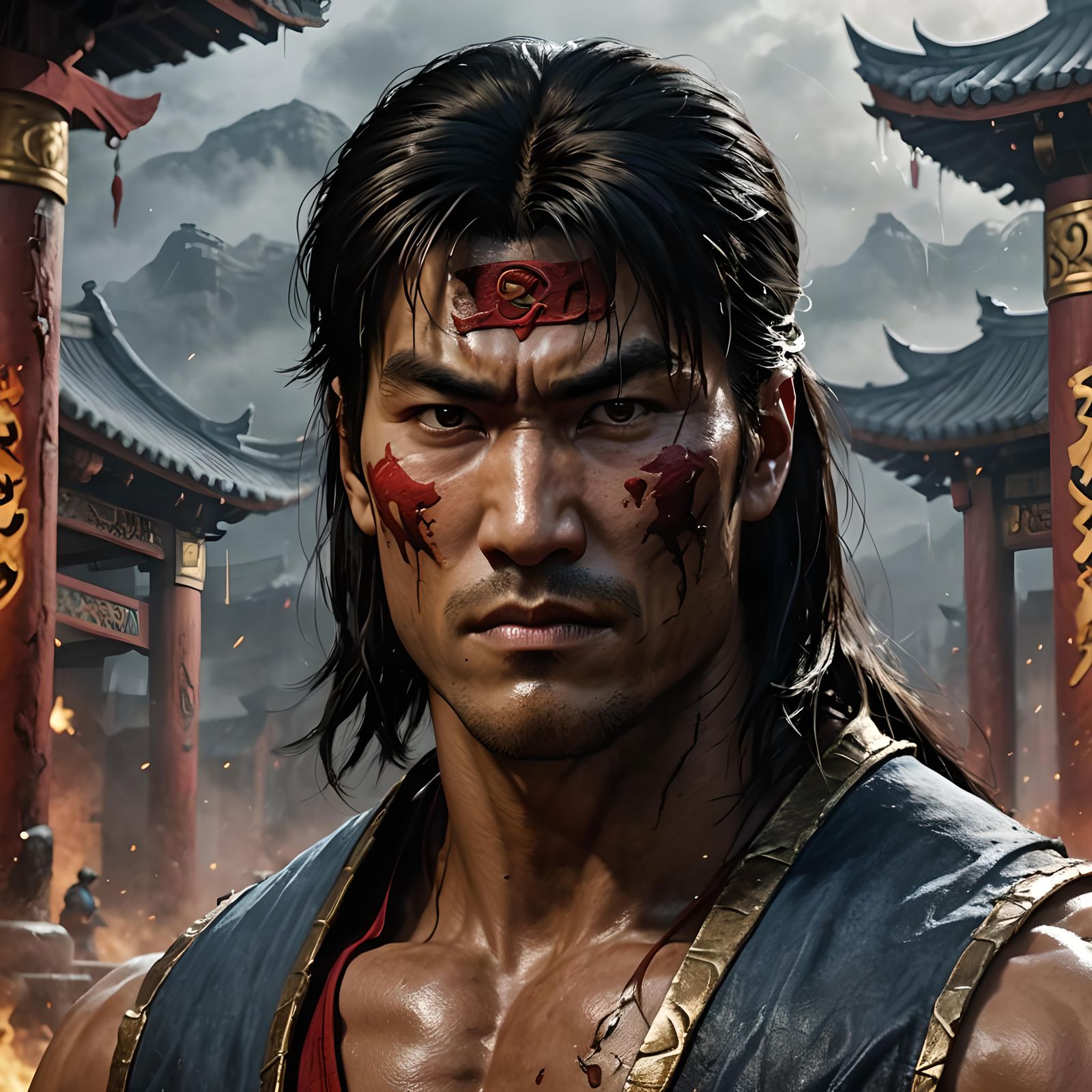 Mortal Kombat's Liu Kang: Digital Art Portrait