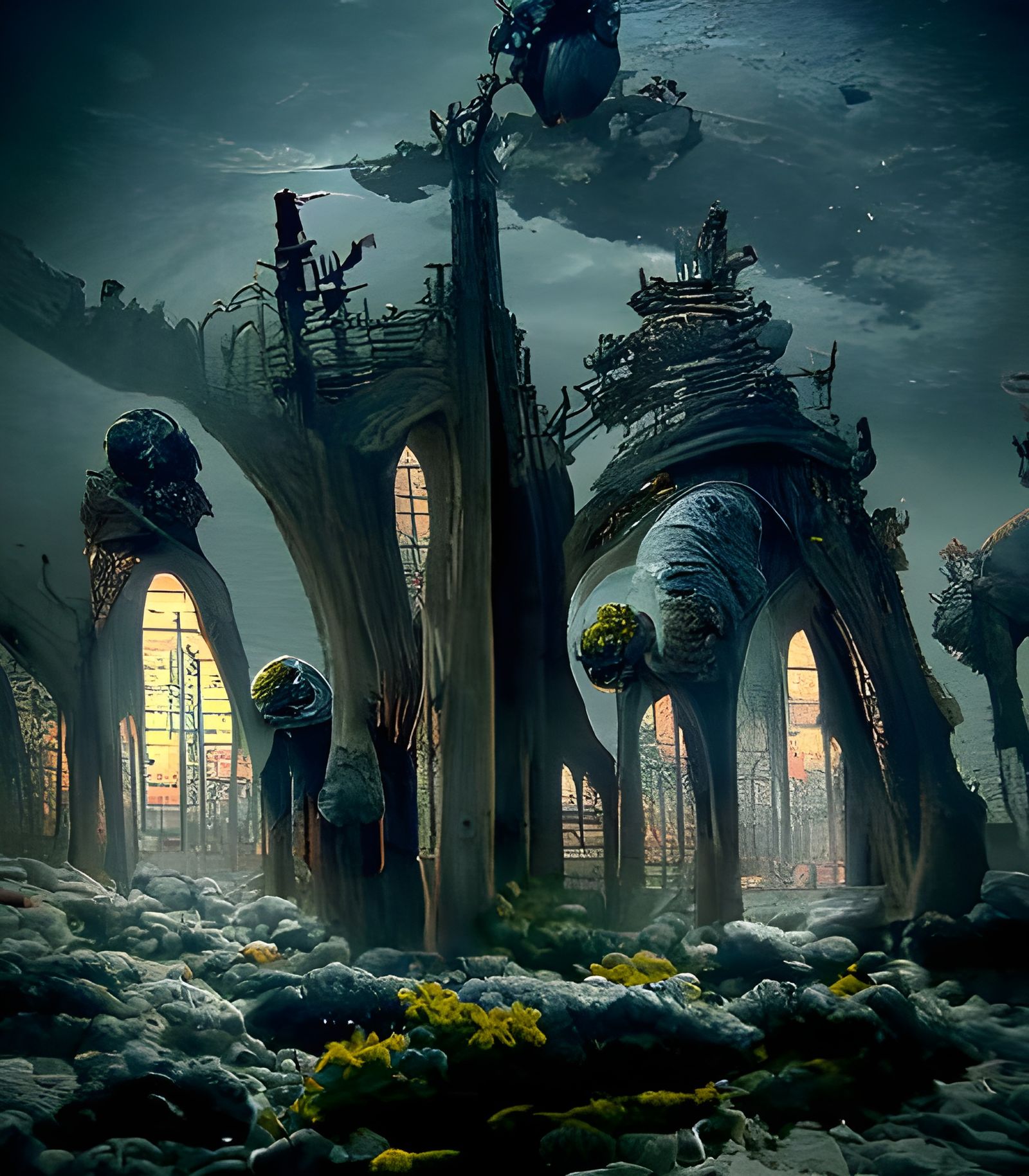 Swampland Zombies in Sci-Fi Ruins