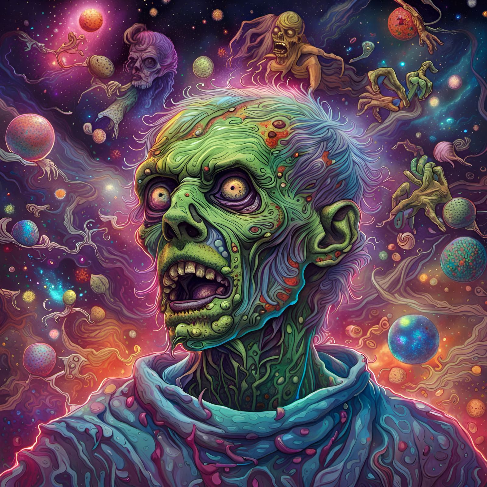 Astral Cosmic Zombie Illustration in 8k Resolution