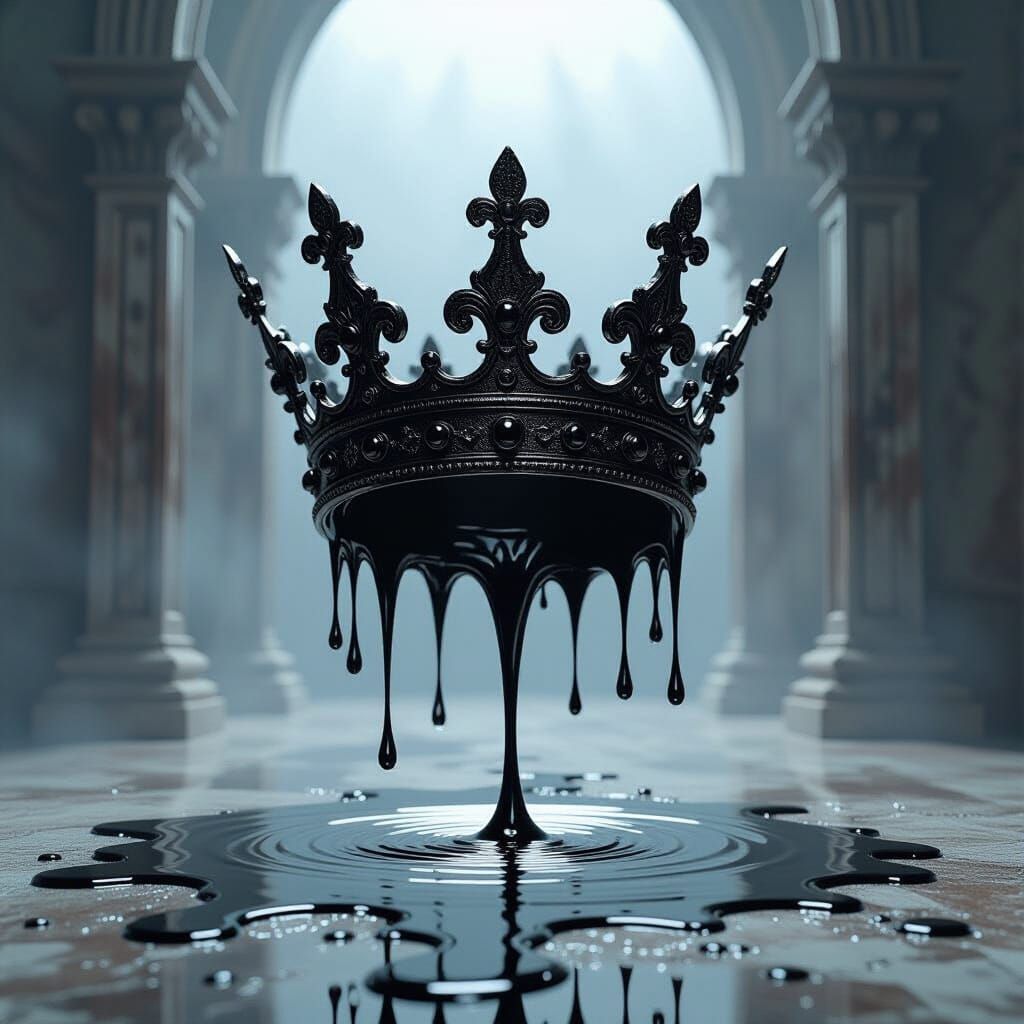 Cursed Crown Drips Ink Above Mirror
