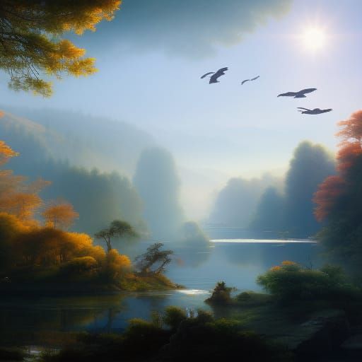 Orioles and Kingfishers in a Fairycore Landscape