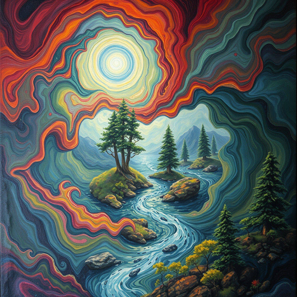 Living Tarot Card: A Dreamlike Landscape Painting