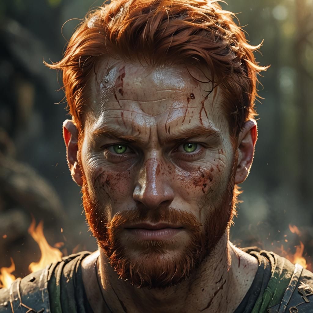 Gritty Warrior Portrait with Dramatic Lighting