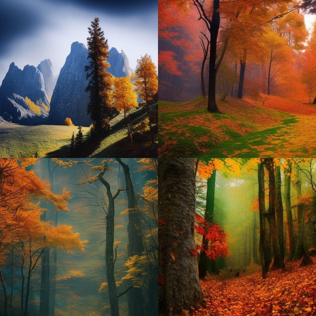 Mountains Conjure Autumn Magic, Fantasy Art