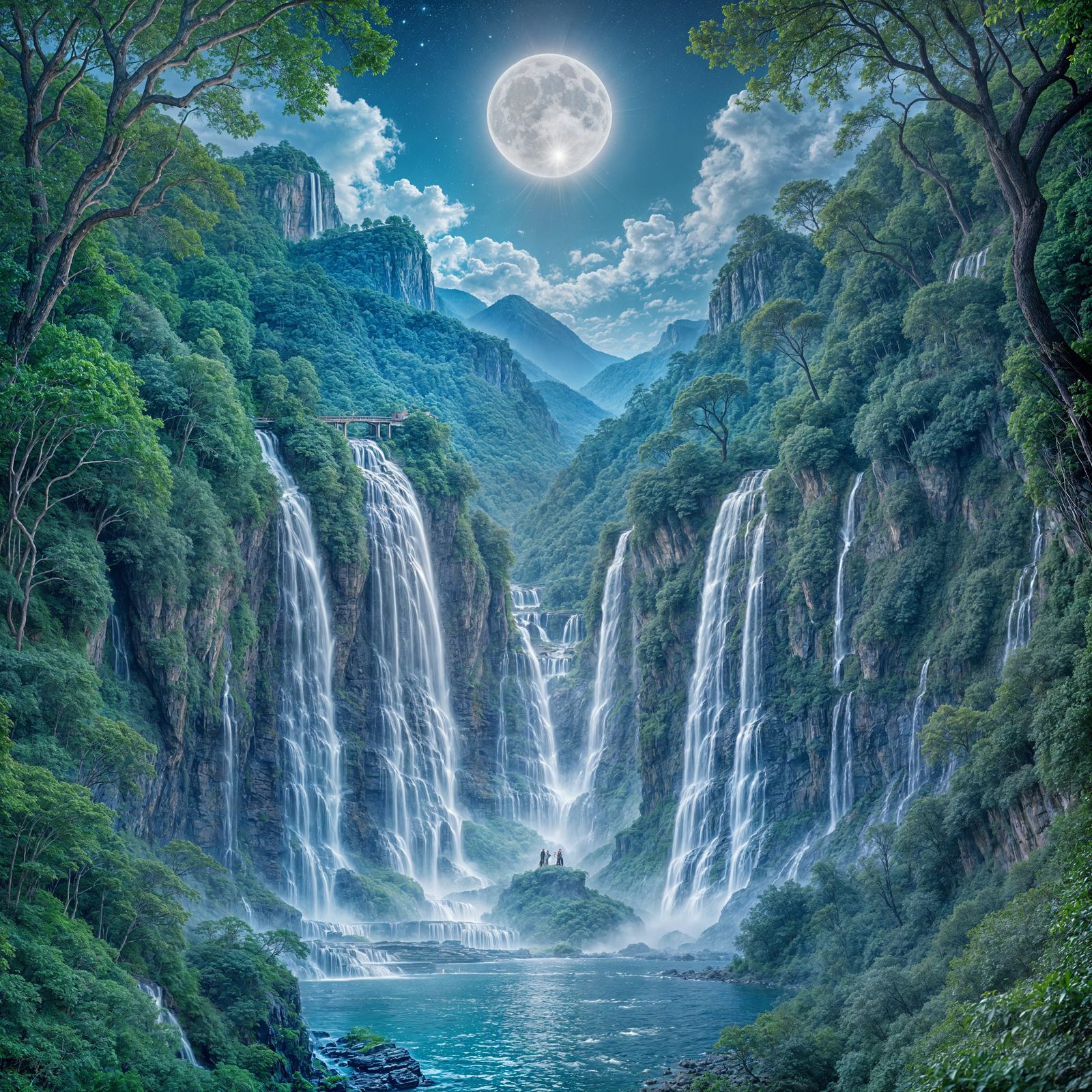 Enchanted Forest: Waterfalls Shaped Like Fairies