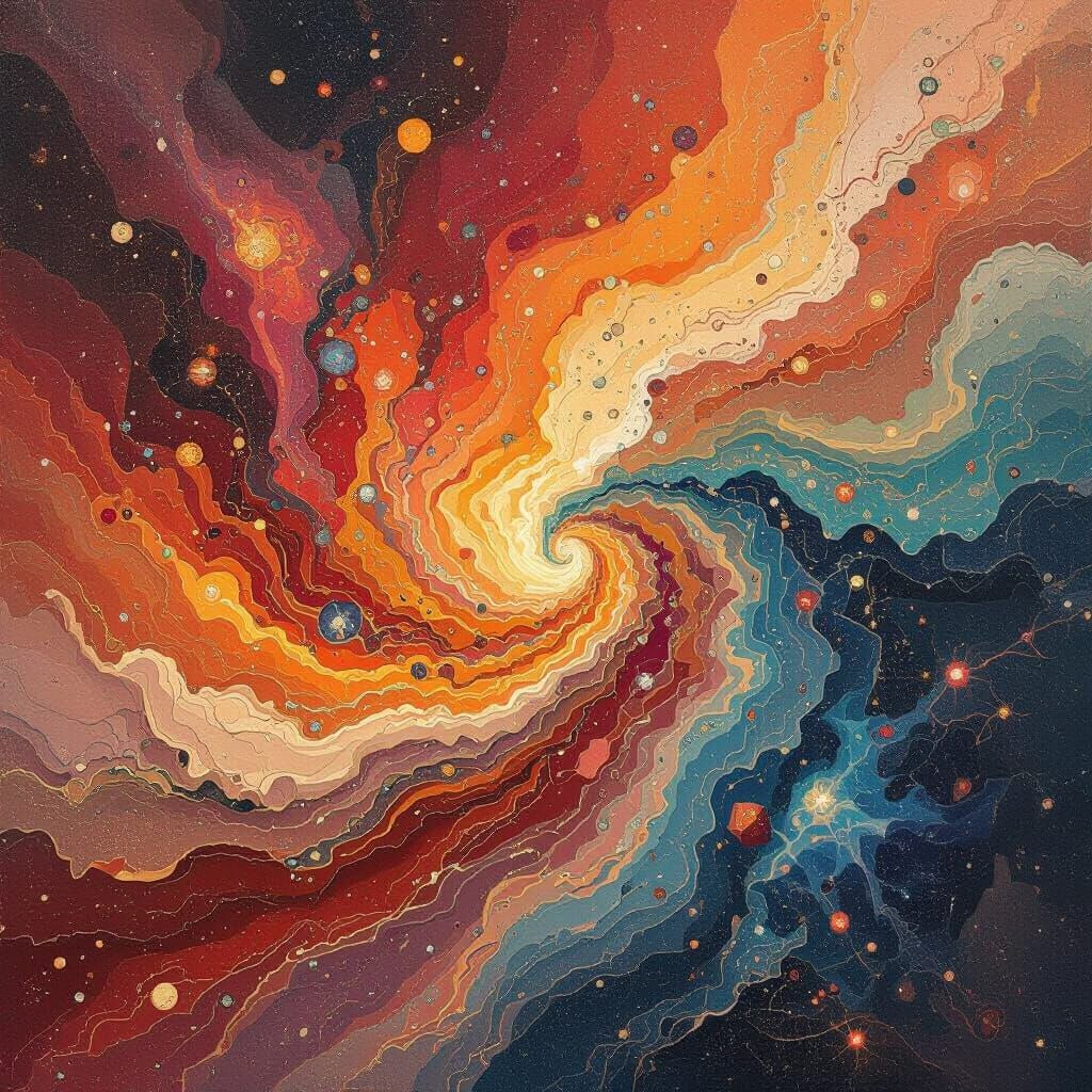 Abstract Martian Strata as Cosmic Nebulae