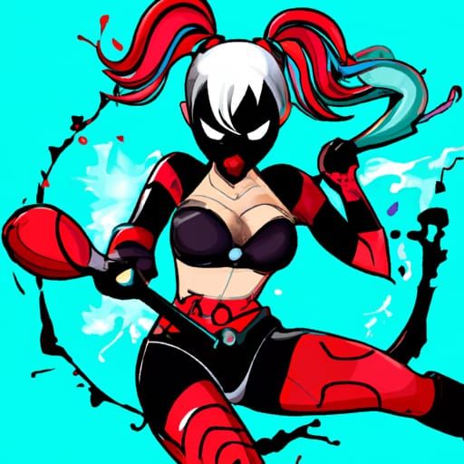 Harley Quinn Deadpool Amalgam Comic Art