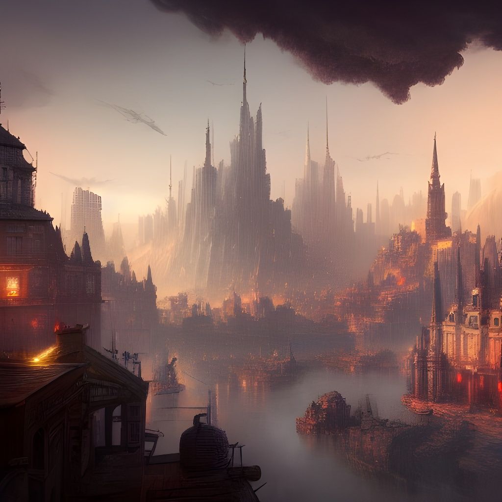 City Under Siege Matte Painting in Unreal Engine 5