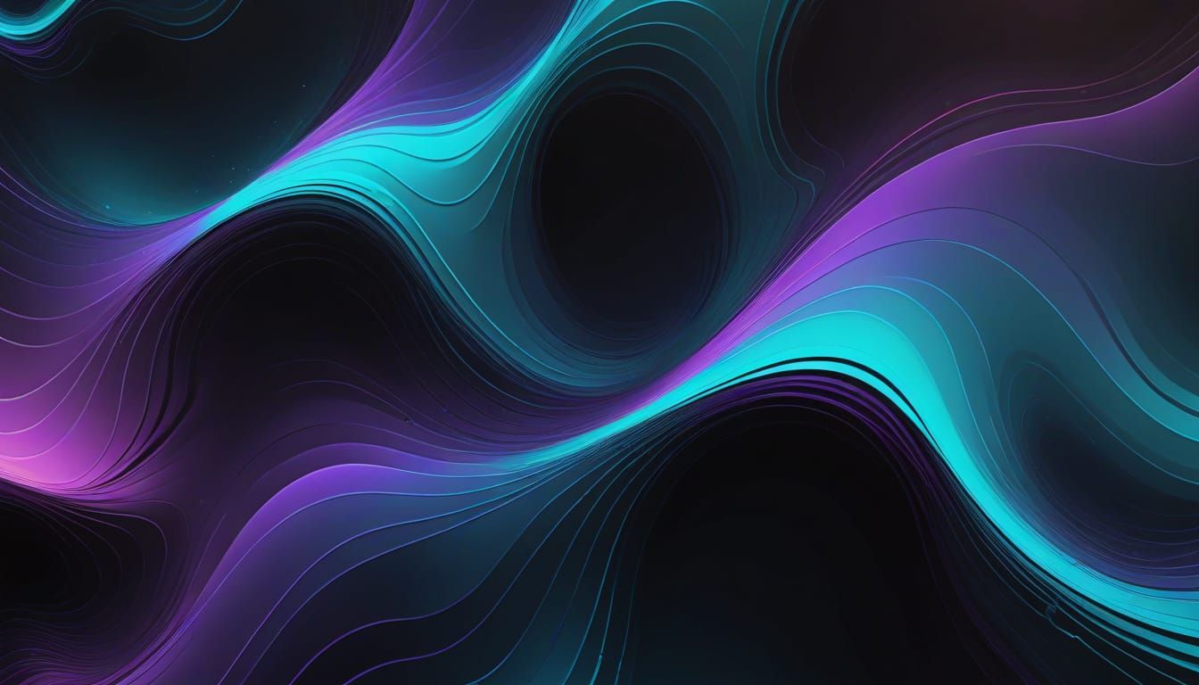 Abstract Sound Waves in Deep Purple and Teal