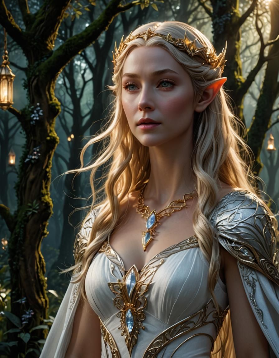 Galadriel: Elf Queen in a Moonlit Forest