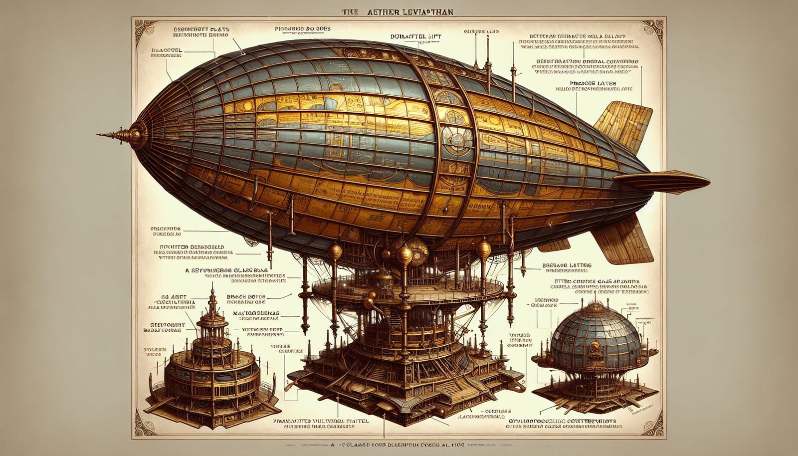 The Aether Leviathan – Colossal Steampunk Airship (Exploded ...