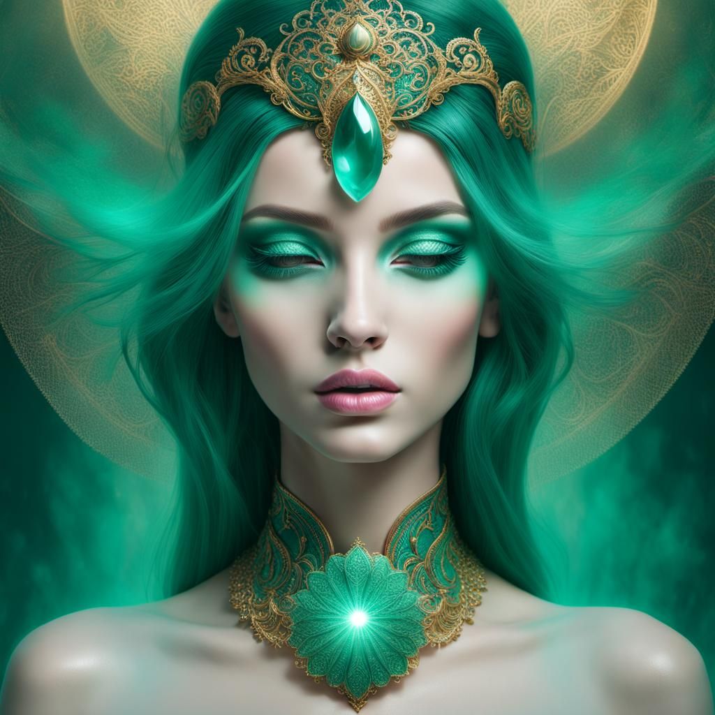 Dreamy Surreal Face in Fog and Light