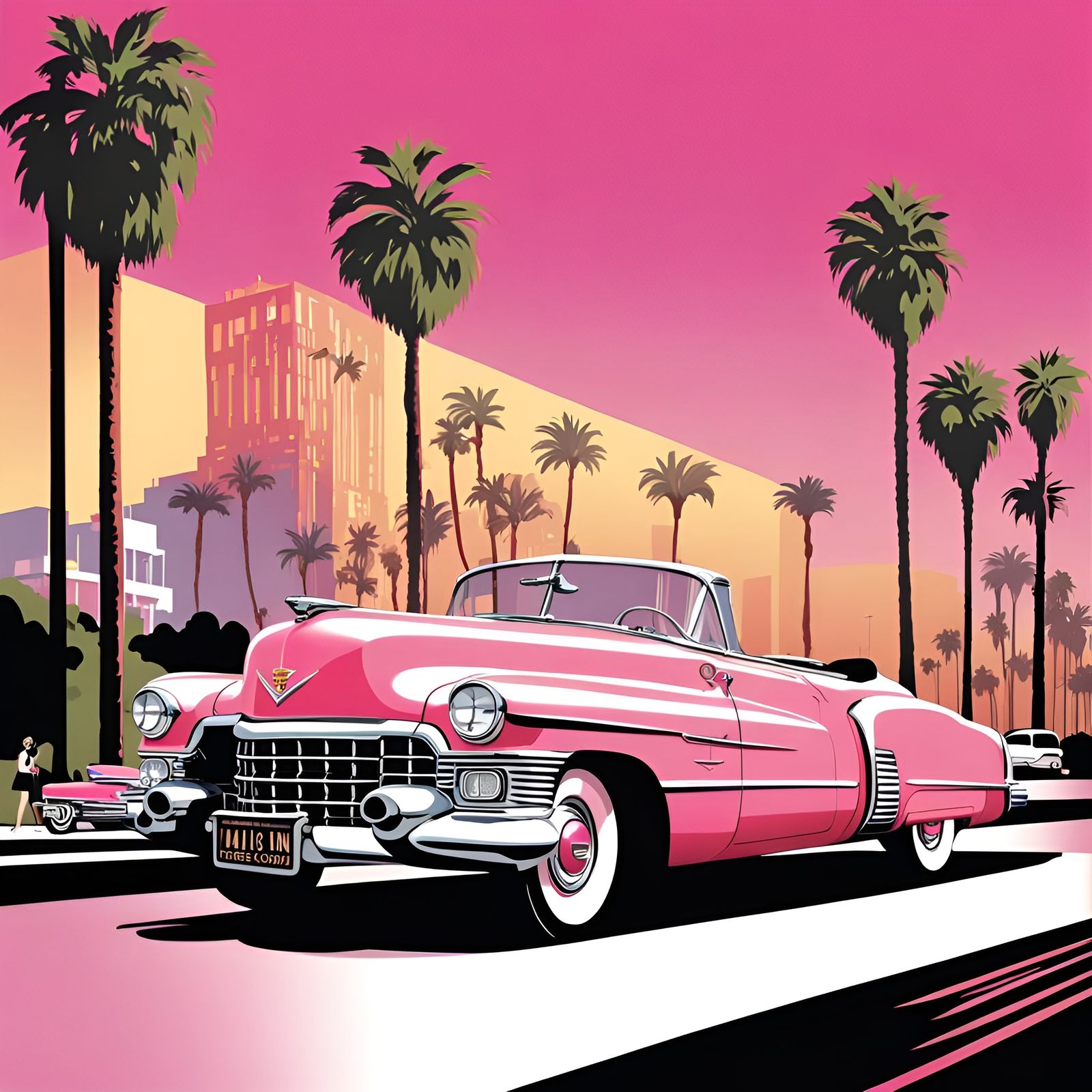 Pink Cadillac (Art Deco)