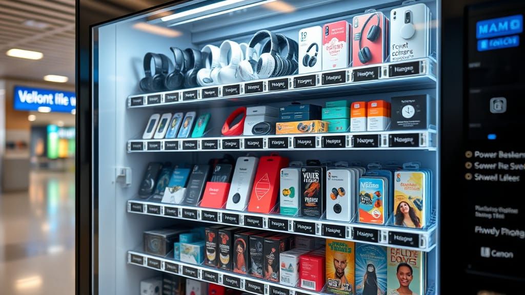 Convenient Tech Vending at the Airport