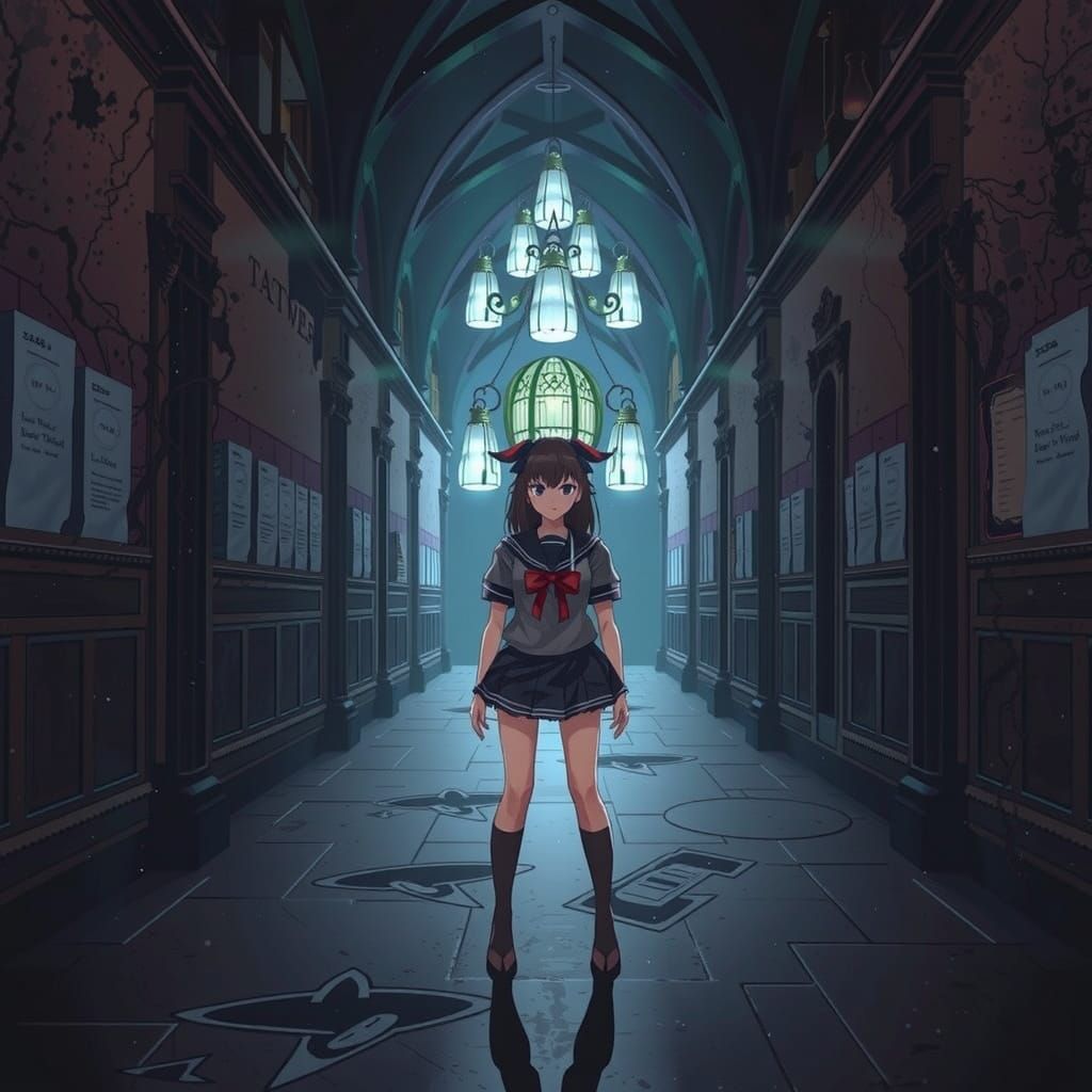 Sailor Senshi in Dark Academia Horror Style