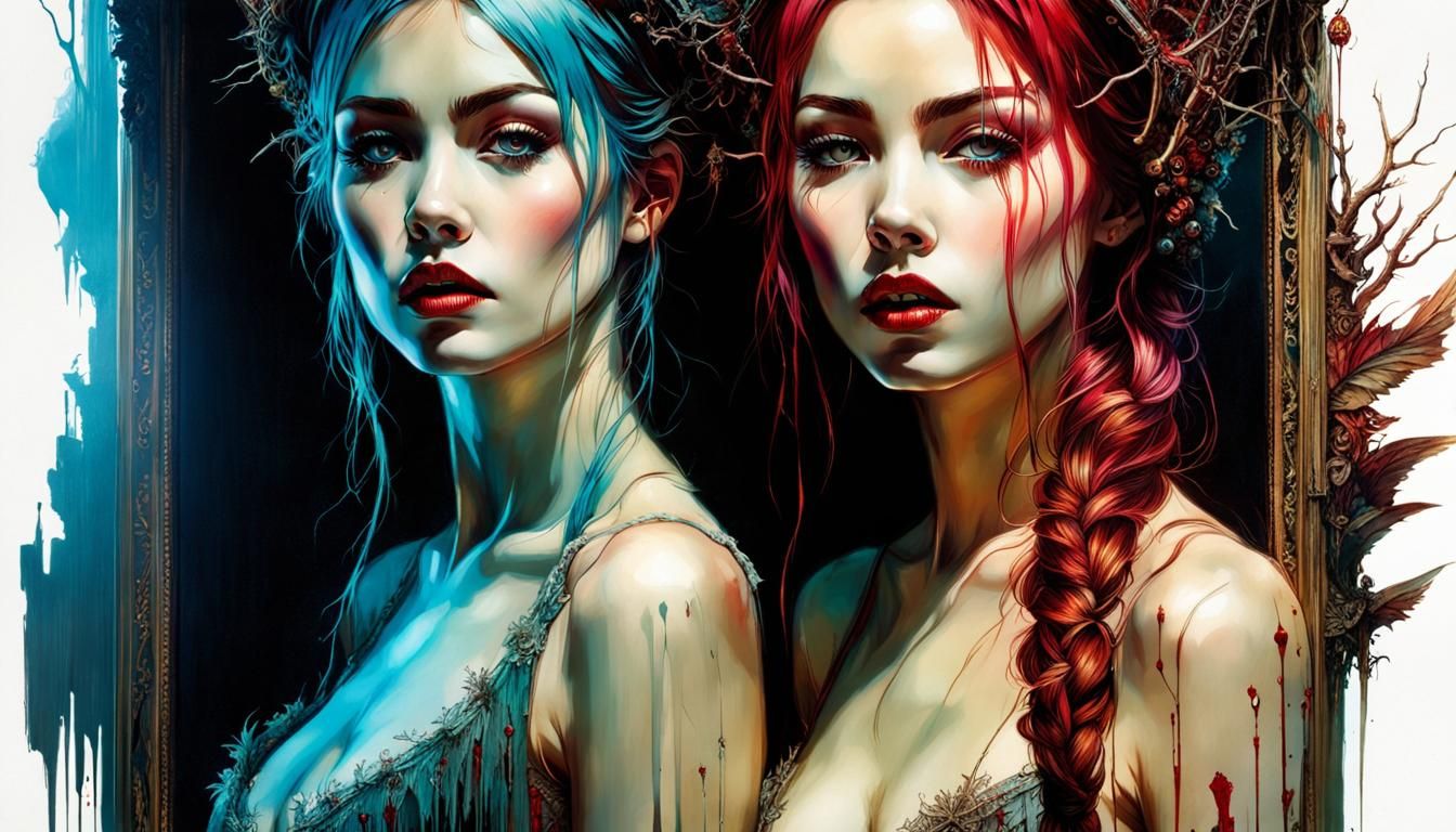 Haunted Mirror Reveals a Ghost in Gothic Art Style