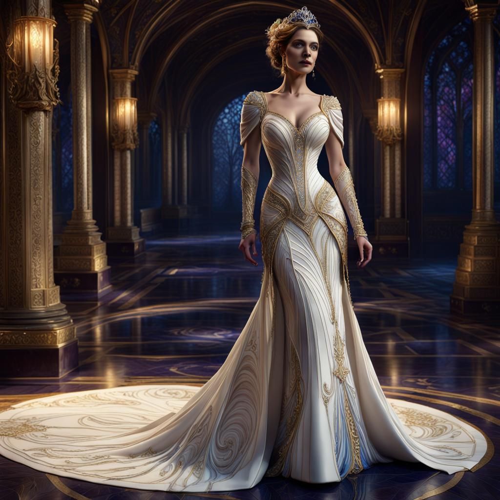 Bride in Lalique Style Dress: Fantasy Art