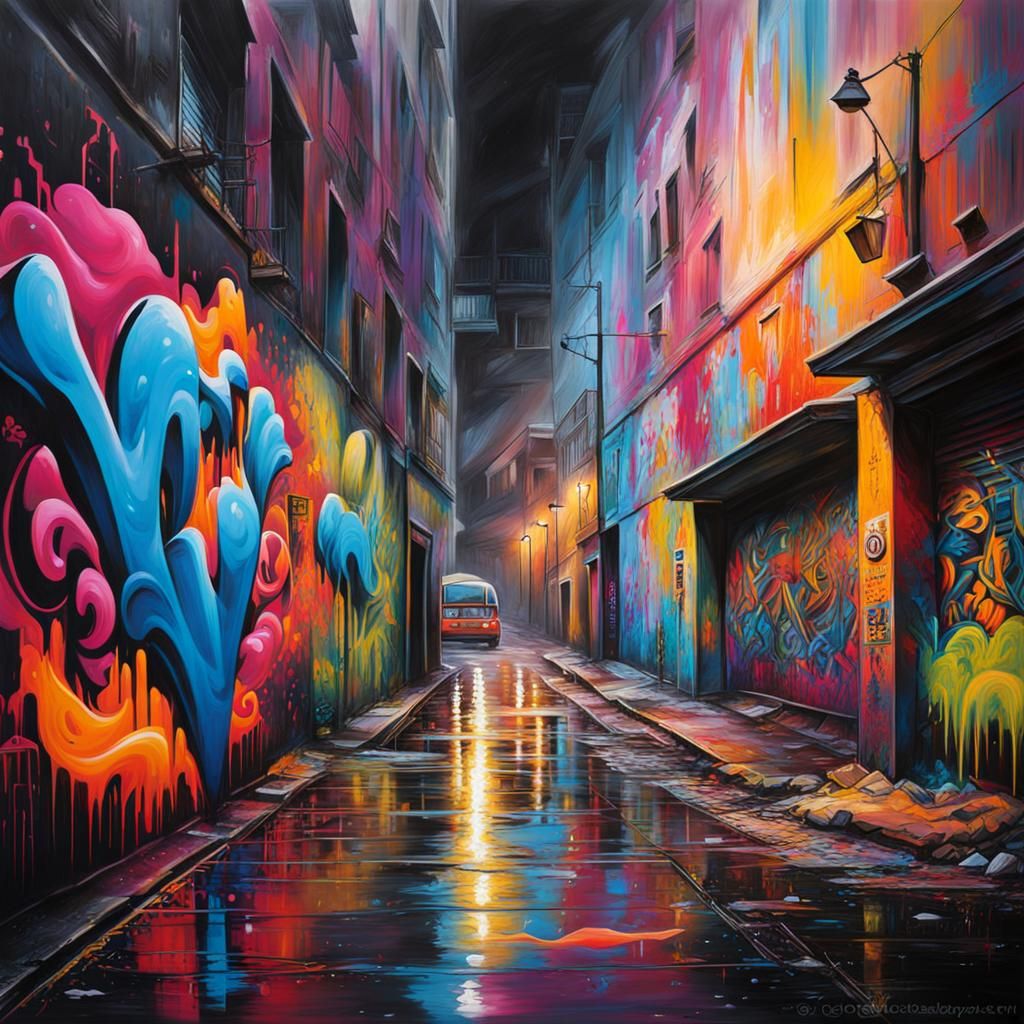 Colorful Graffiti Art in Street Style