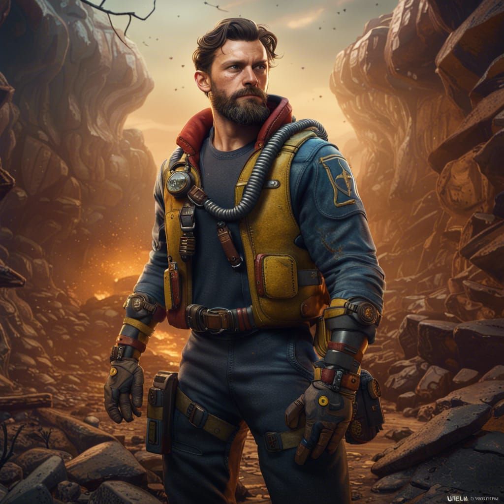 Tom Holland as Fallout Vault Survivor, Detailed Digital Art