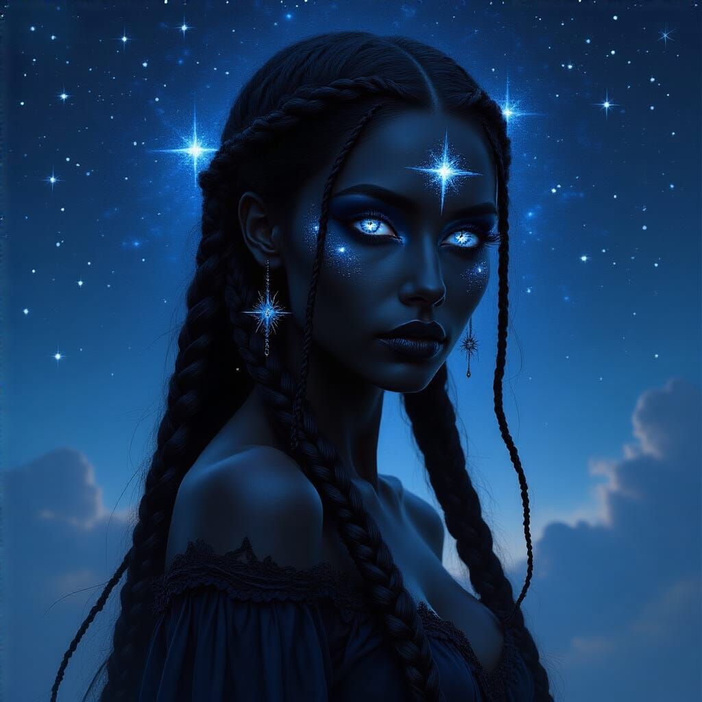 Goddess of Night: Shadow and Stars Portrait