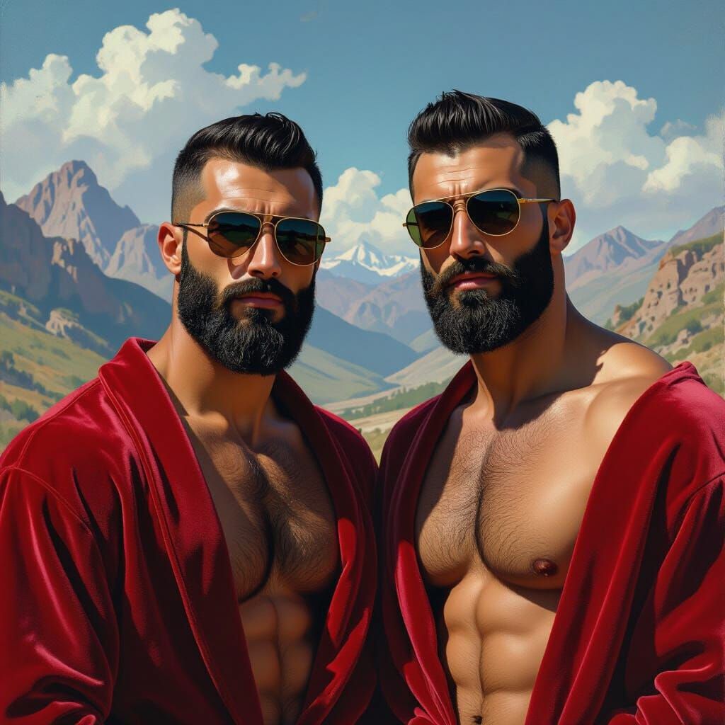 Arab and Turkish Men in Impressionist Style