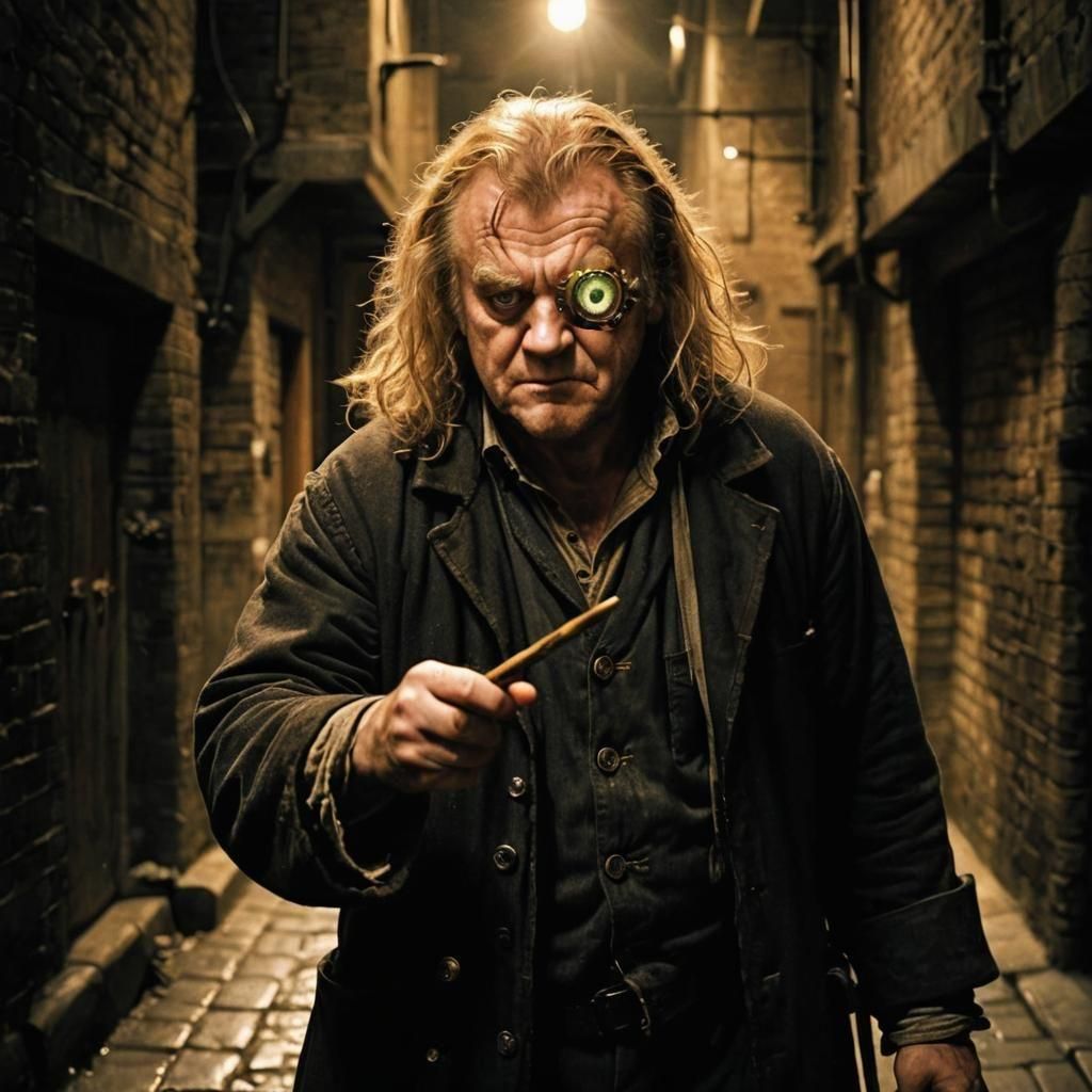 Mad-Eye Moody Investigates in Dark Alley