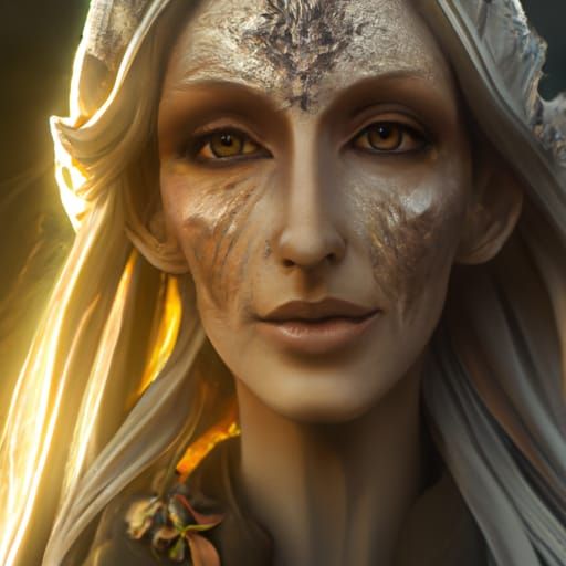 Galadriel Portrait in Hyperdetailed Digital Art Style