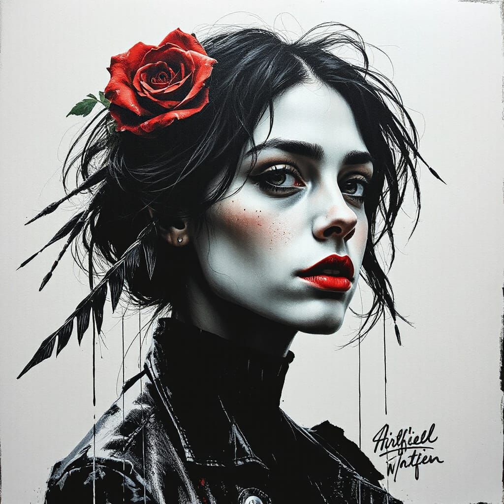 Airfield Undertaker Portrait in Comic Noir Style