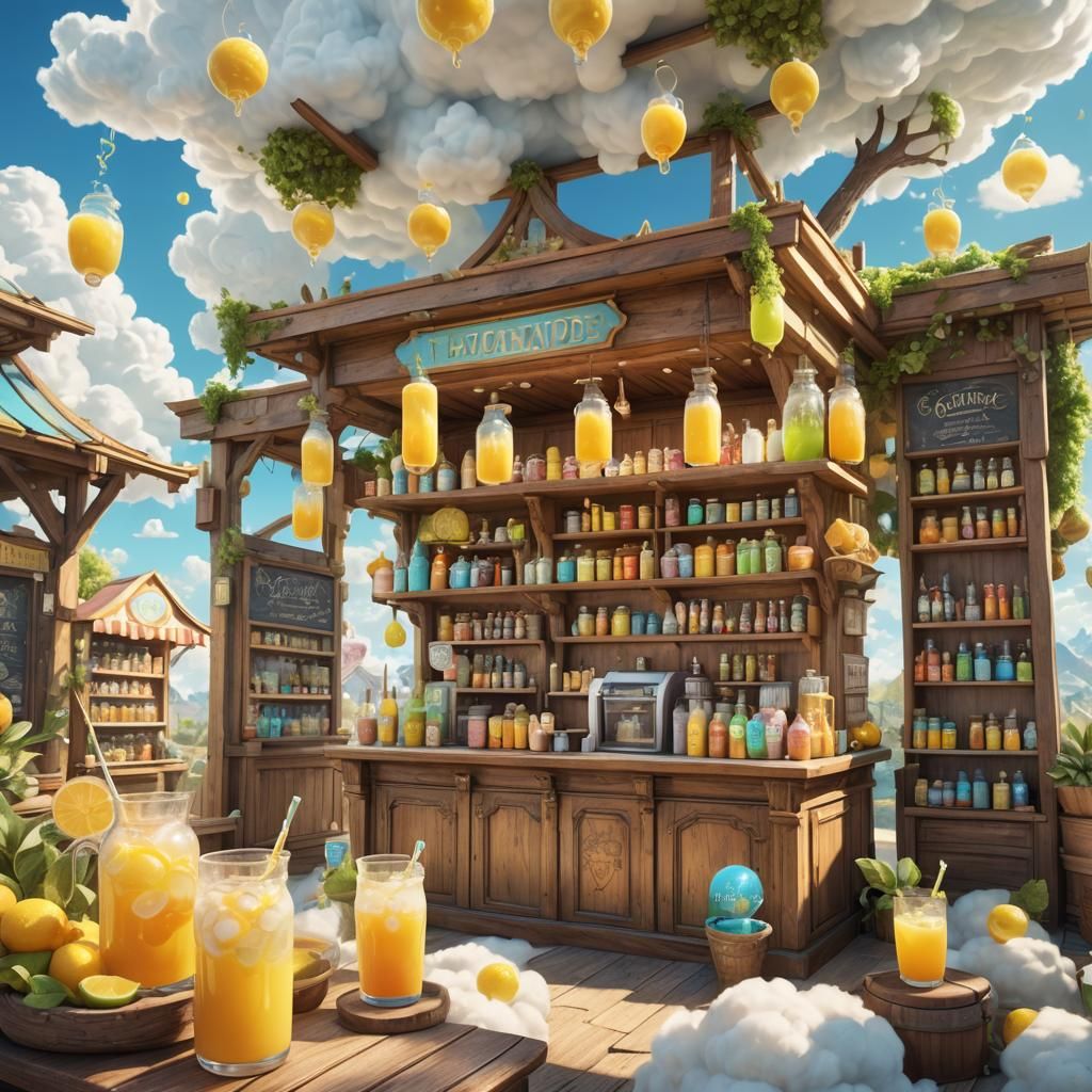Whimsical Lemonade Shop in the Clouds