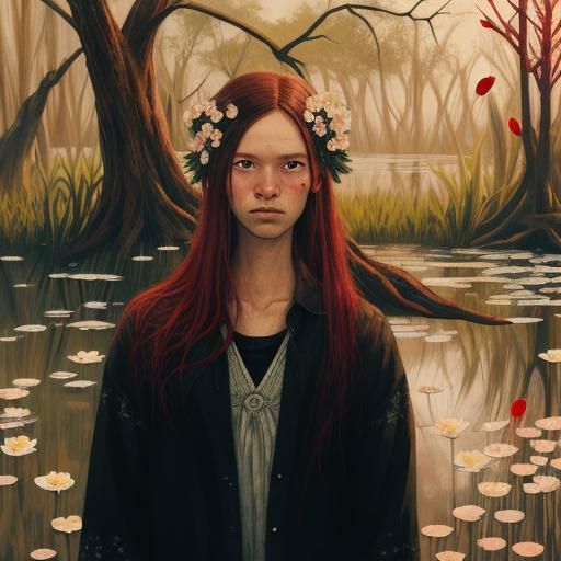 Blood Drop on Swamp Flowers