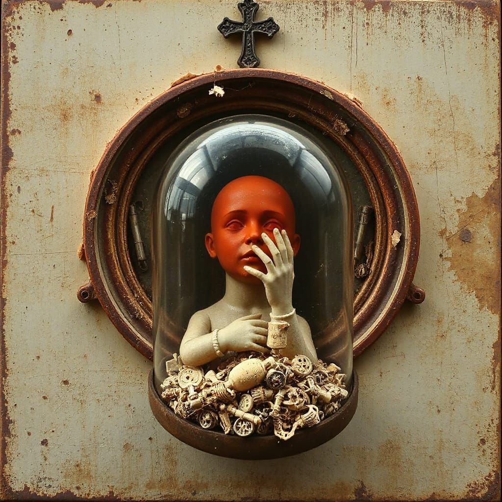 Surreal Transubstantiation of Religious Relic and Doll Parts