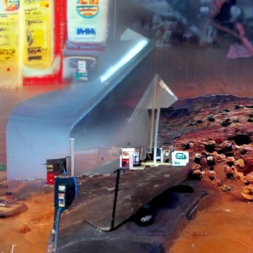 Gas Station on Mars: An AI Generated Image