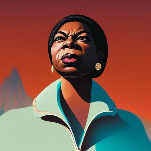 A stunning close-up illustration of nina simone in a dramatic, dark and moody style, inspired by the work of Simon Ståle...