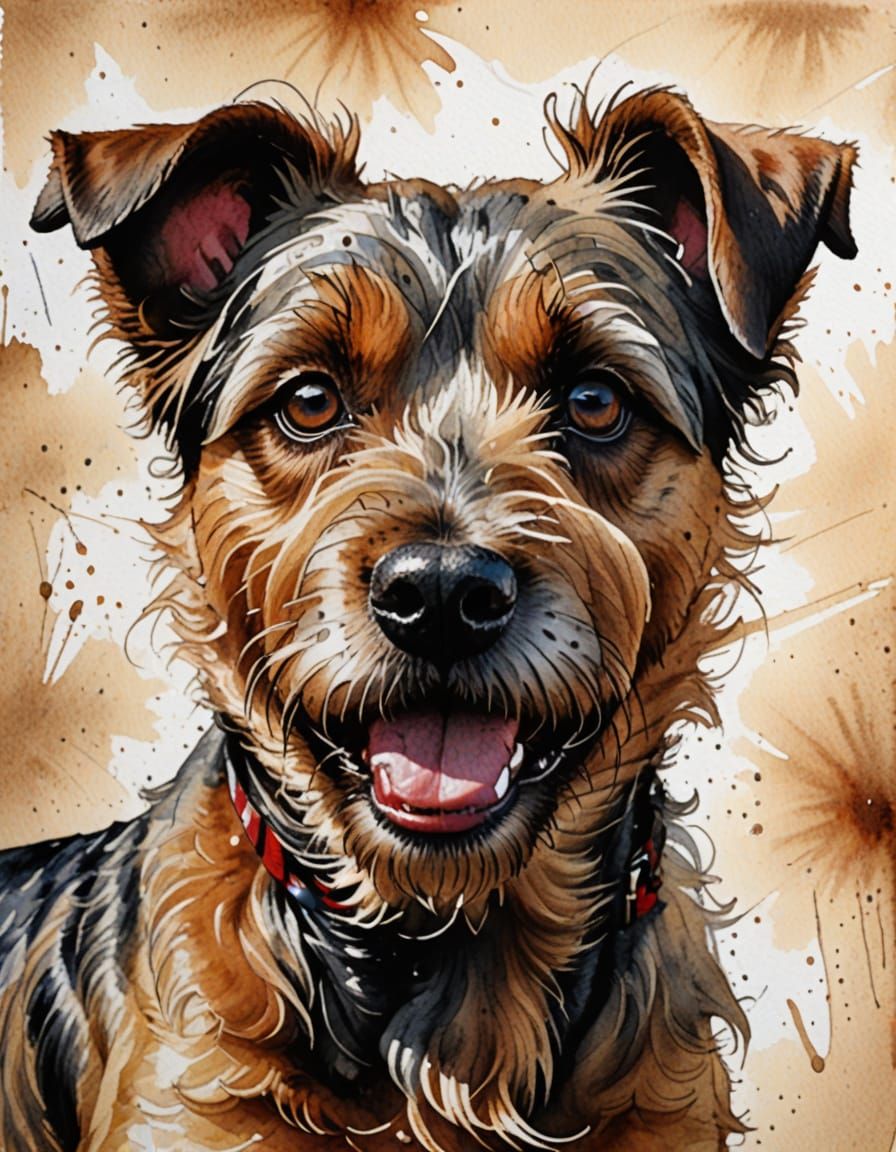 Joyful Brown Terrier Portrait