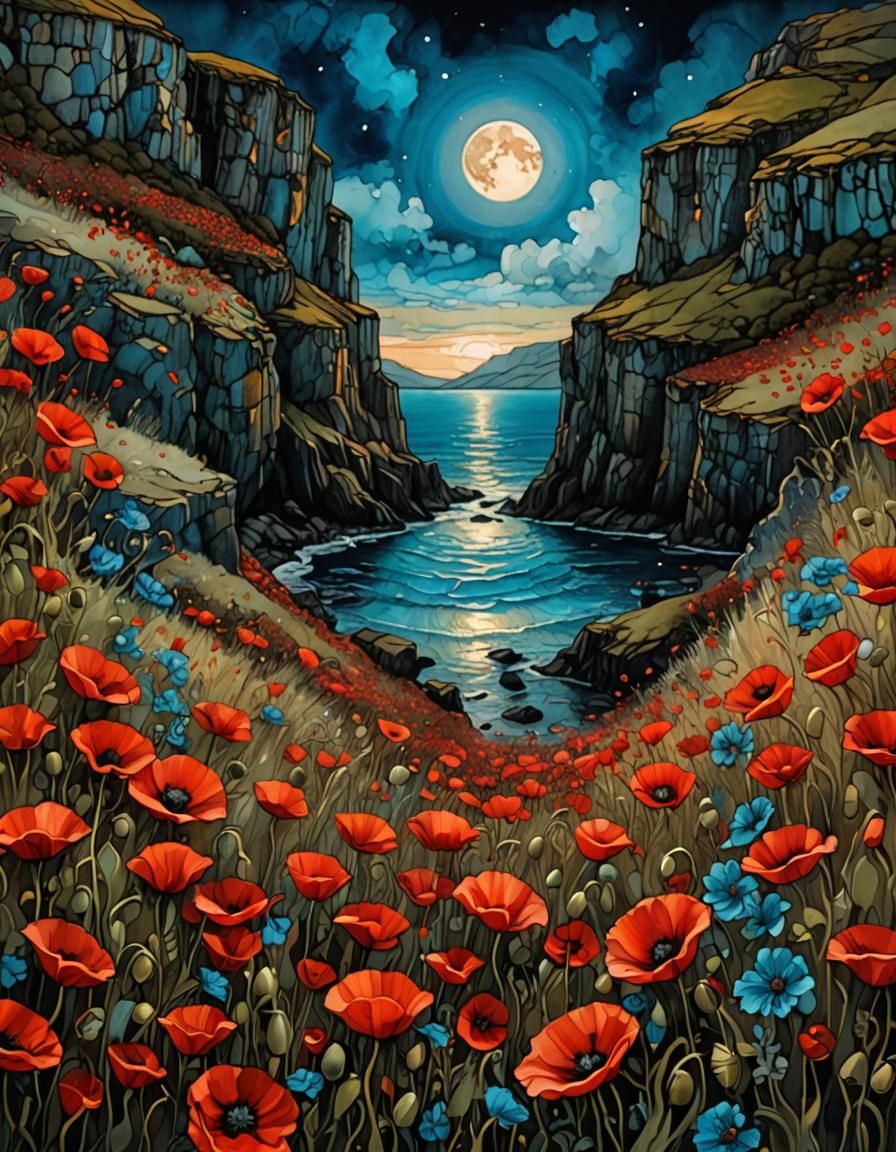Cornish Coast Poppies
