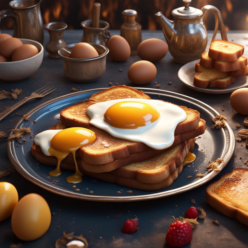 Fried Eggs and French Toast: Matte Painting