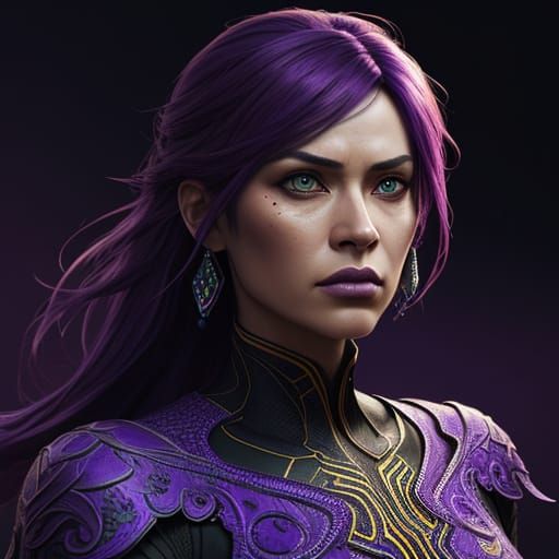 Vibrant Woman in a Cinematic Splash Art Style