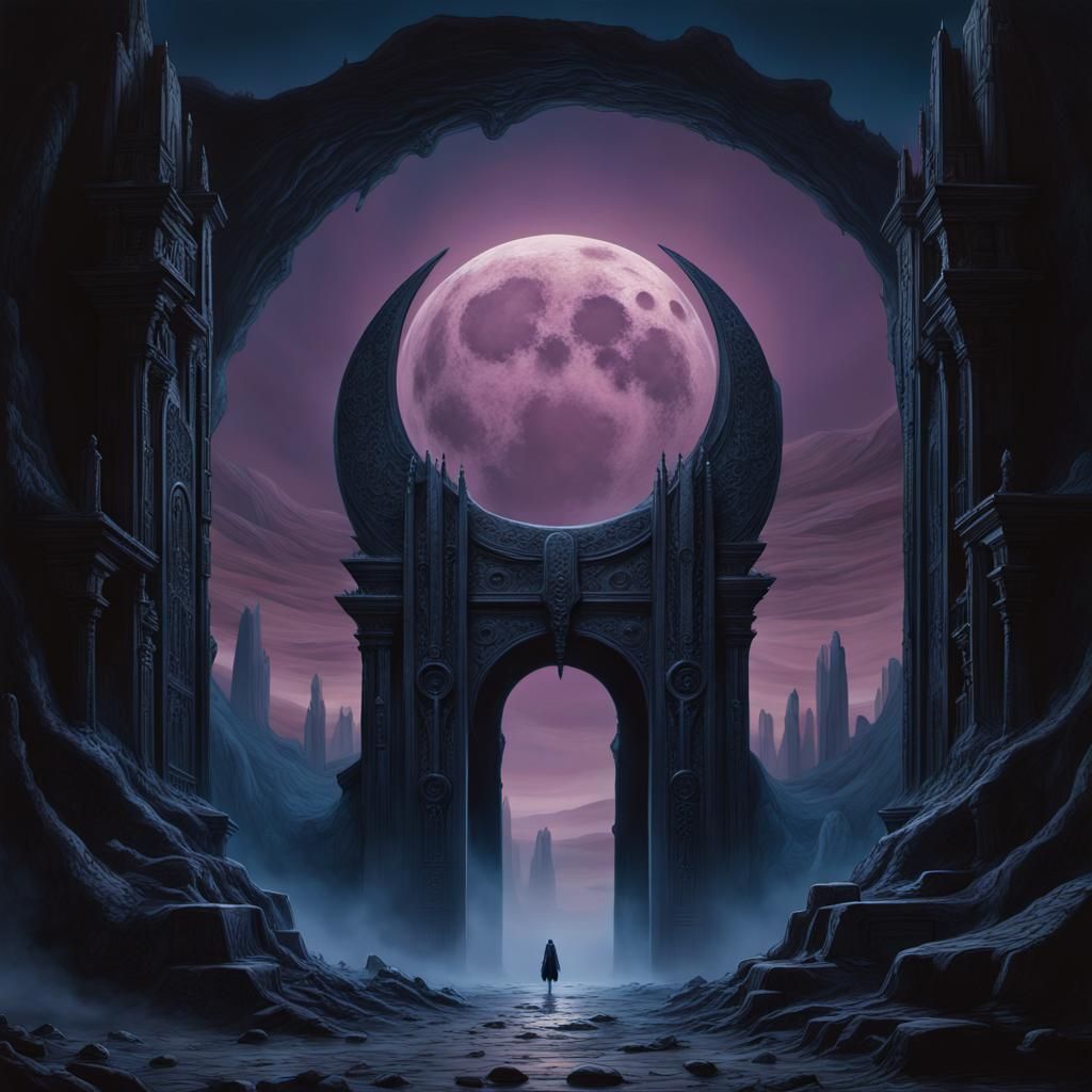 Black Moon Over Gates to the Underworld