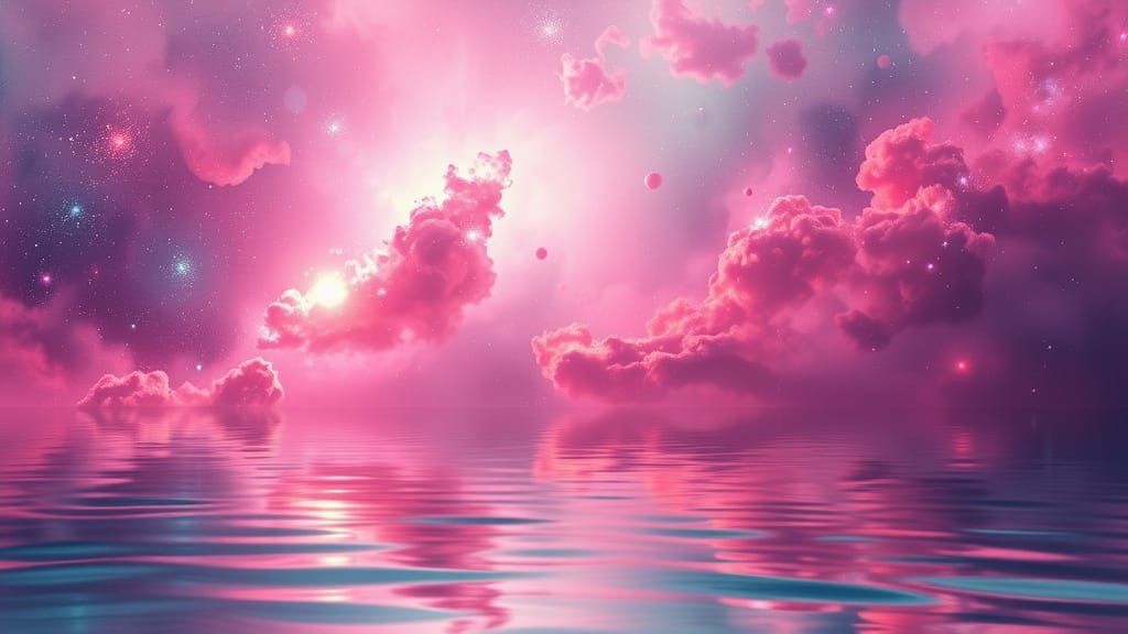 Moving Pink Galaxy Water Abstract