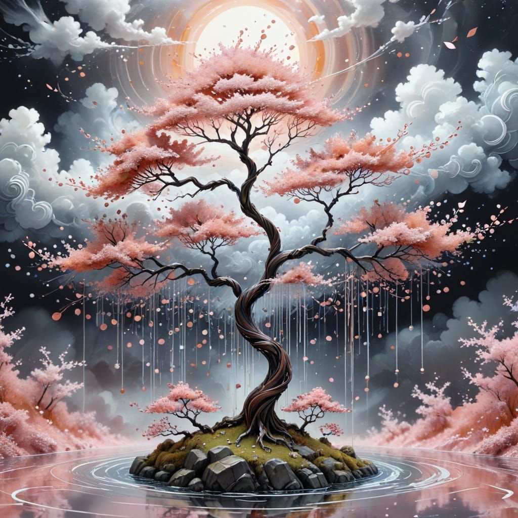 Fantasy painting of a tree, Natasha Wescoat and Willem Haenr...