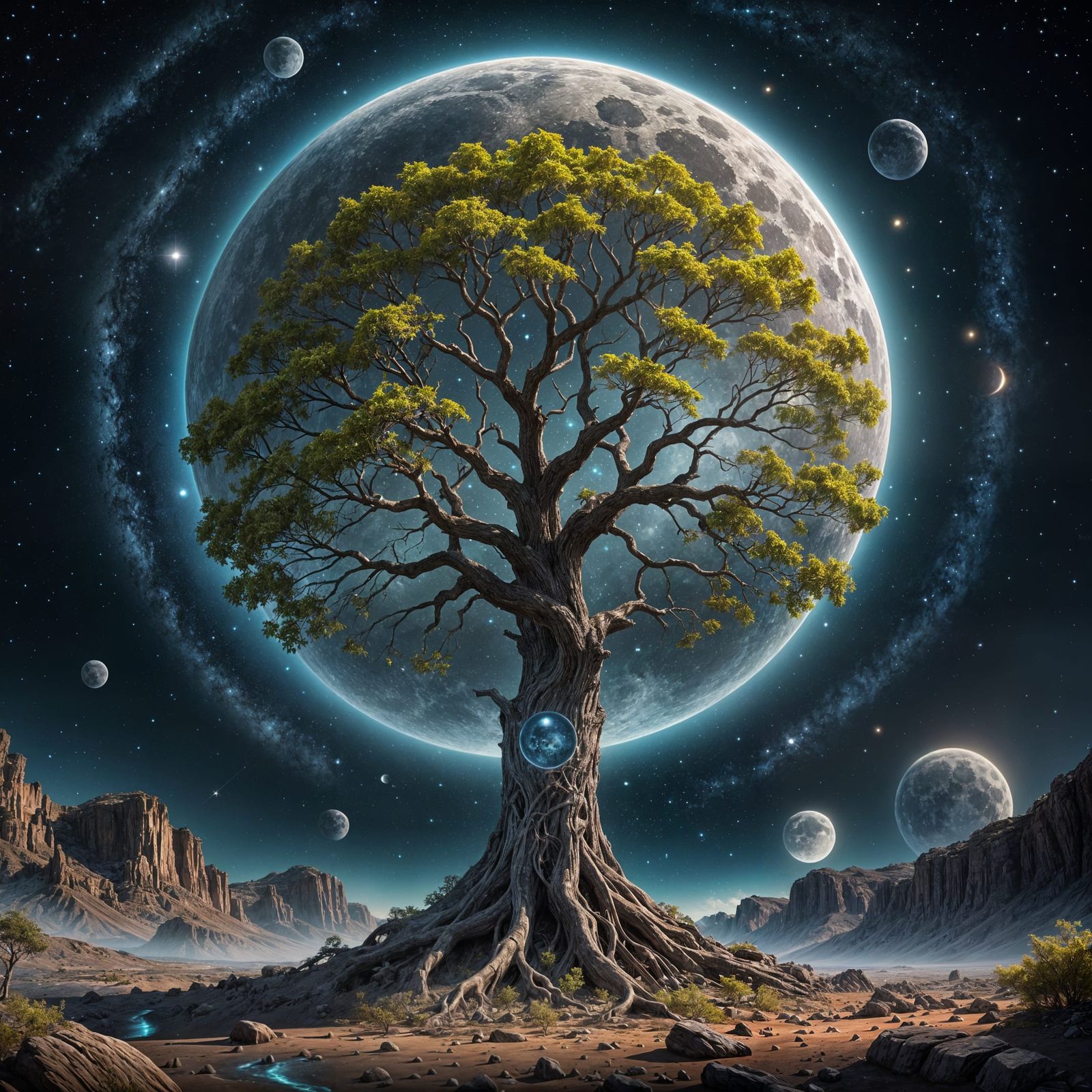 Tree of Life Ascends to the Cosmos in Vibrant, Fantastical S...