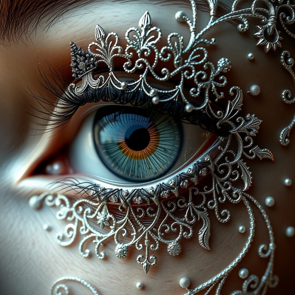 Filigree laced eye